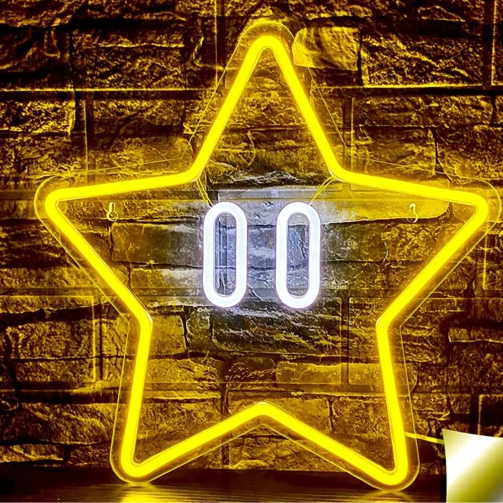 Mario Kart Star NintendoCartoon Video Game Neon Light LED Man Cave Kid/Teen Room
